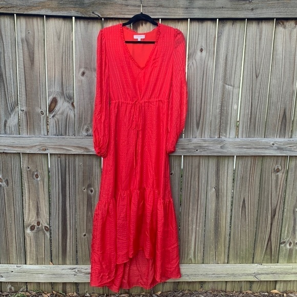 Intermix ‘Gianna’ maxi dress, red with gold thread, size P (small) - Picture 3 of 10
